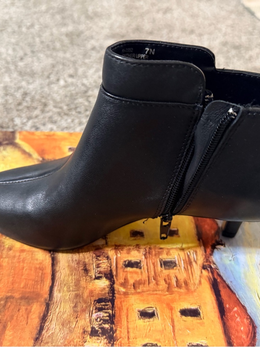 Dolce Vita Black Leather Ankle Boot with Side Zip